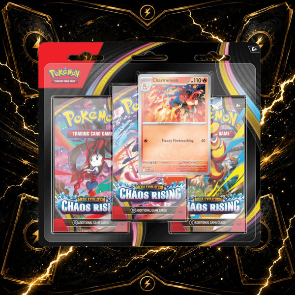 Pokémon Mega Evolution Chaos Rising 3-Pack Blister – Charmeleon – English